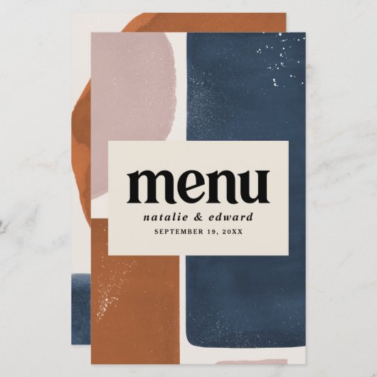 Abstracte roest, marine + roze moderne tijd (Voorkant / Achterkant)