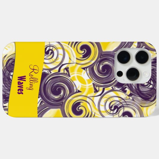 Abstracte rolgolf in Paars en geel Case-Mate iPhone Case (Achterkant (horizontaal))