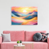Abstracte Rolling Hills bij zonsondergang Canvas Afdruk (Insitu (Woonkamer))