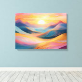 Abstracte Rolling Hills bij zonsondergang Canvas Afdruk (Insitu (Houten vloer))