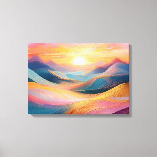 Abstracte Rolling Hills bij zonsondergang Canvas Afdruk (Voorkant)