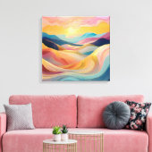 Abstracte Rolling Hills bij zonsondergang Canvas Afdruk (Insitu (Woonkamer))