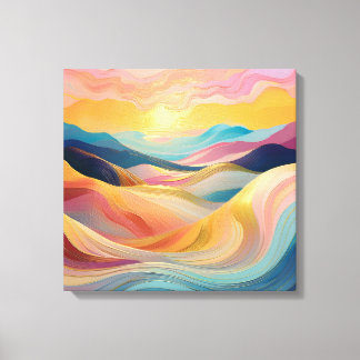 Abstracte Rolling Hills bij zonsondergang Canvas Afdruk