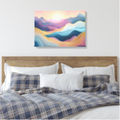 Abstracte Rolling Hills bij zonsondergang Canvas Afdruk (Insitu (Slaapkamer))