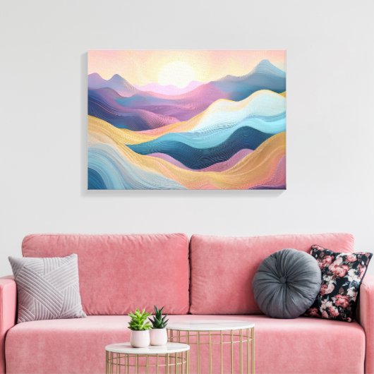 Abstracte Rolling Hills bij zonsondergang Canvas Afdruk (Insitu (Woonkamer))
