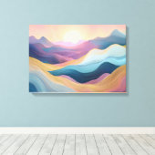Abstracte Rolling Hills bij zonsondergang Canvas Afdruk (Insitu (Houten vloer))