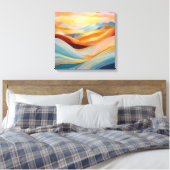Abstracte Rolling Hills bij zonsondergang Canvas Afdruk (Insitu (Slaapkamer))