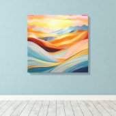 Abstracte Rolling Hills bij zonsondergang Canvas Afdruk (Insitu (Houten vloer))