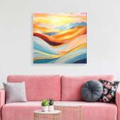 Abstracte Rolling Hills bij zonsondergang Canvas Afdruk (Insitu (Woonkamer))