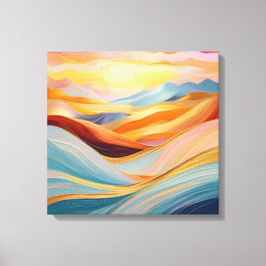 Abstracte Rolling Hills bij zonsondergang Canvas Afdruk (Voorkant)