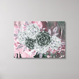 Abstracte Romantische Bloemenwandkunst Canvas Afdruk