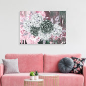 Abstracte Romantische Bloemenwandkunst Canvas Afdruk (Insitu (Woonkamer))