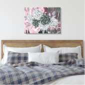 Abstracte Romantische Bloemenwandkunst Canvas Afdruk (Insitu (Slaapkamer))