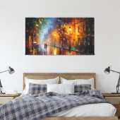 Abstracte romantische stadslandschap olieverfschil canvas afdruk (Insitu (Slaapkamer))
