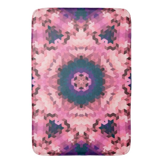 Abstracte rondcirkelvormen mandala kaleidoscope badmat (Voorkant Verticaal)