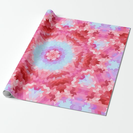 Abstracte rondcirkelvormen mandala kaleidoscope cadeaupapier (Uitgerold)