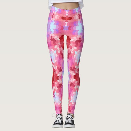 Abstracte rondcirkelvormen mandala kaleidoscope leggings (Voorkant)