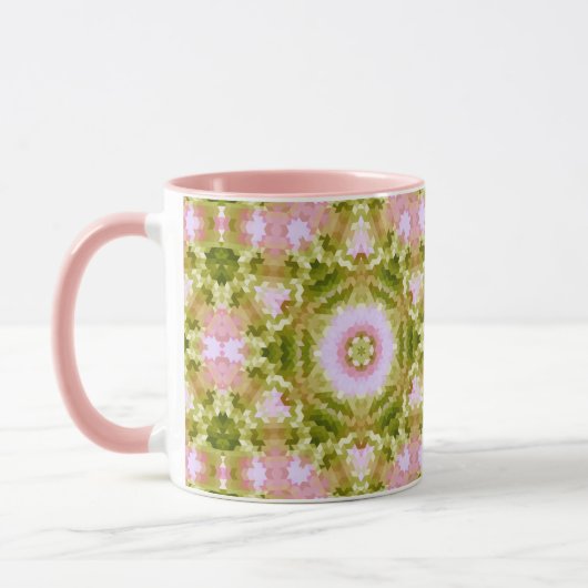 Abstracte rondcirkelvormen mandala kaleidoscope mok (Links)