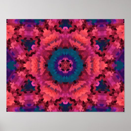 Abstracte rondcirkelvormen mandala kaleidoscope poster (Voorkant)