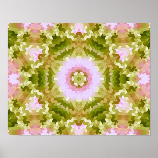 Abstracte rondcirkelvormen mandala kaleidoscope poster (Voorkant)