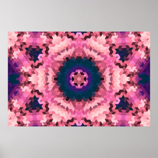 Abstracte rondcirkelvormen mandala kaleidoscope poster (Voorkant)