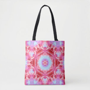 Abstracte rondcirkelvormen mandala kaleidoscope tote bag