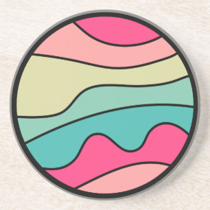 Abstracte Ronde 160422(01) Zandsteen Onderzetter