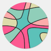 Abstracte Ronde 160422(04) Ronde Sticker (Voorkant)