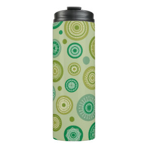 Abstracte ronde ornamenten naadloos patroon. thermosbeker