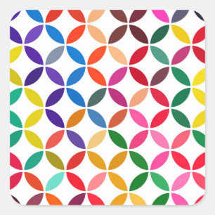abstracte ronde vormkleurcirkelvormgeometrie vierkante sticker