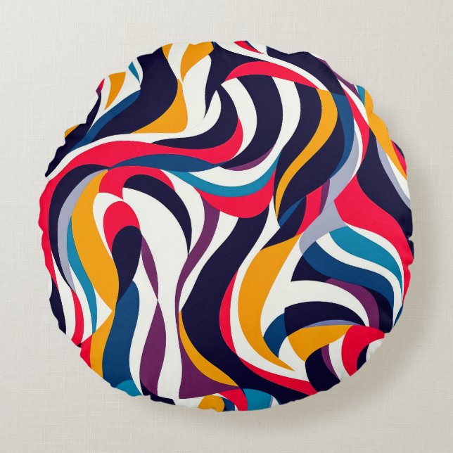 Abstracte rondreis rond kussen (Voorkant)