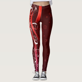 Abstracte Rood en wit Leggings