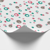 Abstracte rood-groene gouden cirkels moderne kerst cadeaupapier (Hoek)