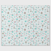 Abstracte rood-groene gouden cirkels moderne kerst cadeaupapier (Vlak)