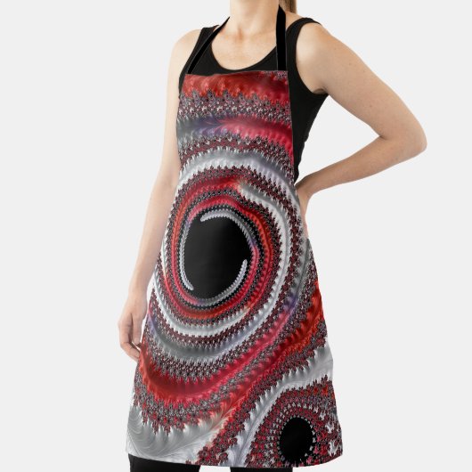 Abstracte Rood Verlopend Spiraal Fractal Schort (Insitu)