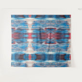 Abstracte rood wit en blauw mengt wandtapijt wandkleed (Voorkant (horizontaal))