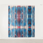 Abstracte rood wit en blauw mengt wandtapijt wandkleed (Voorkant)