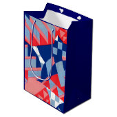 abstracte rood wit en blauw print nr. 1 medium cadeauzakje (Voorkant Gekanteld)