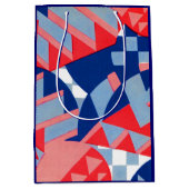 abstracte rood wit en blauw print nr. 1 medium cadeauzakje (Voorkant)