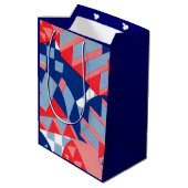 abstracte rood wit en blauw print nr. 1 medium cadeauzakje (Achterkant Gekanteld)