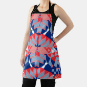 abstracte rood wit en blauw print schort (Insitu)