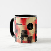 Abstracte Rood & Zwart Mok - Persoonlijke Kunstzin (Voorkant links)