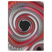 Abstracte rood-zwarte gradiënt spiraal fractaal klembord (Achterkant)