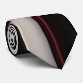 Abstracte Rood Zwarte Lijnen Trendy Collectie Stropdas (Opgerold)