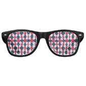 Abstracte Rood Zwarte Moderne Feestzonnebril Retro Zonnebril (Voorkant)
