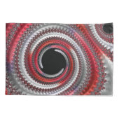 Abstracte rood-zwarte verlopende spiraalfractal kussensloop (Achterkant)