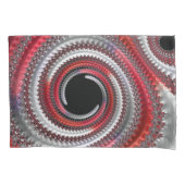 Abstracte rood-zwarte verlopende spiraalfractal kussensloop (Voorkant)