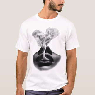 Abstracte rook gezicht grafische T-shirt voor here