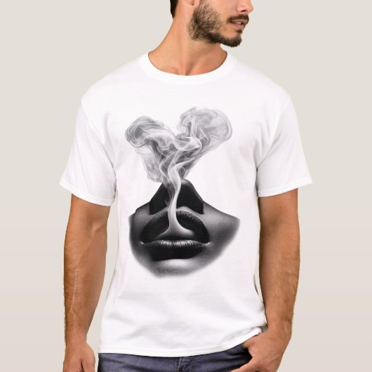 Abstracte rook gezicht grafische T-shirt voor here (Voorkant)