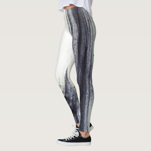 Abstracte rook in zwart-wit leggings (Links)
